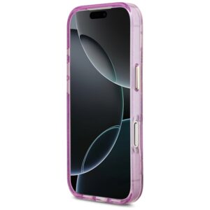 Guess IML Glitter Flowers Triangle MagSafe - dėklas skirtas Apple iPhone 17 Pro purple - Image 5