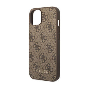 Guess 4G Metal Gold Logo - dėklas skirtas Apple iPhone 15 / 14 / 13 Brown - Image 6
