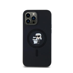 Karl Lagerfeld Silicone Karl & Choupette MagSafe - dėklas skirtas Apple iPhone 13 Pro Black - Image 3