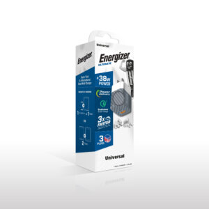 Energizer Ultimate - Multiplug EU / UK / US mains įkroviklis GaN 38W PD + QC3.0 sidabro spalvos - Image 6