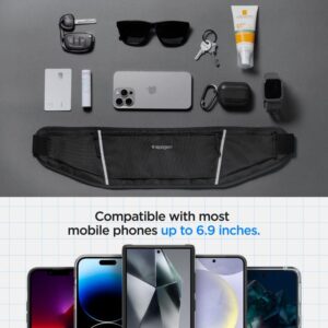 Spigen A710 Dynamic Shield Waist Bag - Sports Waist Bag / Belt Bag for Smartphone up to 6.9 (juodos spalvos) - Image 6