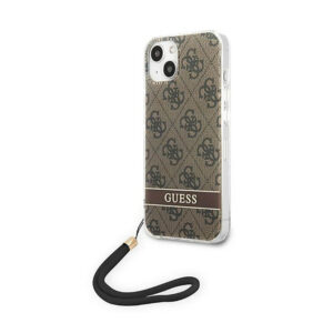 Guess 4G Print Cord - dėklas skirtas Apple iPhone 14 rudos spalvos - Image 2
