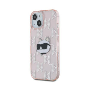 Karl Lagerfeld IML Choupette Head & Monogram - Apple iPhone 15 / 14 / 13 Case pink - Image 2