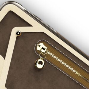 Zizo Nebula Wallet Case - Wallet Back and Zipper Pouch with Tempered Glass Screen Protector for Apple iPhone X Dark Brown/Brown - Image 4