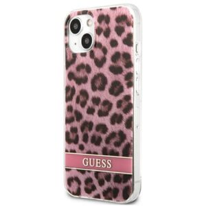 Guess Leopard Electro Stripe - dėklas skirtas Apple iPhone 13 mini Pink - Image 2