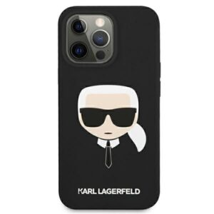 Karl Lagerfeld Silicone Ikonik Karl`s Head - dėklas skirtas Apple iPhone 13 Mini juodos spalvos - Image 1