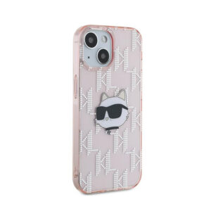 Karl Lagerfeld IML Choupette Head & Monogram - Apple iPhone 15 / 14 / 13 Case pink - Image 4