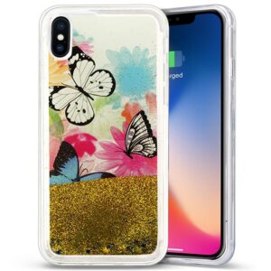 Zizo Liquid Glitter Star dėklas skirtas Apple iPhone X Butterflies - Image 1