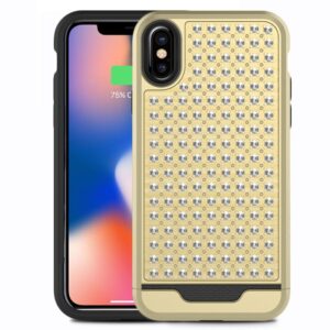 Zizo Star Diamond Hybrid dėklas skirtas Apple iPhone X Gold/Black - Image 1
