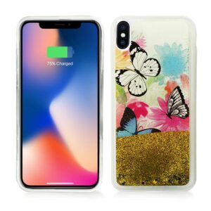Zizo Liquid Glitter Star dėklas skirtas Apple iPhone X Butterflies - Image 2