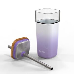 Quokka Liquid Cube - Glass Straw Tumbler with Silicone Cover 540 ml (Lilac Gradient) - Image 3