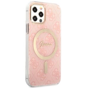 Guess Bundle Pack MagSafe 4G - Set of dėklas skirtas Apple iPhone 12 / Apple iPhone 12 Pro + MagSafe charger Pink/Gold - Image 5