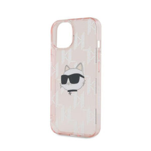 Karl Lagerfeld IML Choupette Head & Monogram - Apple iPhone 15 / 14 / 13 Case pink - Image 6