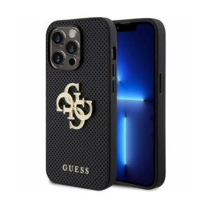 Guess 4G Strass Metal Logo - dėklas skirtas Apple iPhone 15 Pro Max silver - Image 1
