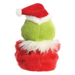 Grinch - Plush toy / cuddly sitting Grinch in Santa Claus outfit 13 cm from the Palm Pals collection Eco-Friendly - Image 5