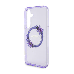 Guess IML Flowers Wreath MagSafe - Case Samsung Galaxy S24+ Purple - Image 6