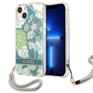 Guess Flower Cord - dėklas skirtas Apple iPhone 13 Green - Image 1
