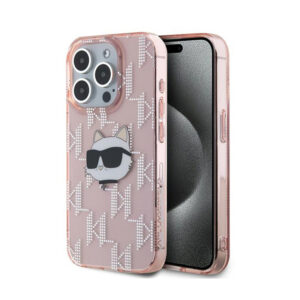Karl Lagerfeld IML Choupette Head & Monogram - Apple iPhone 15 Pro Case pink - Image 1