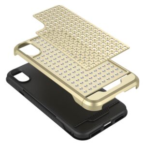 Zizo Star Diamond Hybrid dėklas skirtas Apple iPhone X Gold/Black - Image 4