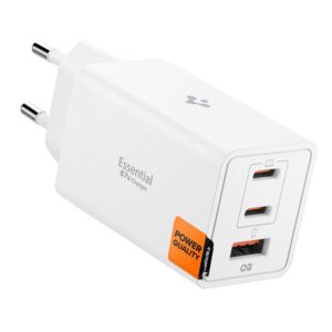 Spigen Essential EE673EU 3-Port laidinis įkroviklis 67W baltos spalvos