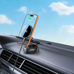 Tech-Protect mm25W-V8 QI2.2 Magnetic MagSafe WINDSHIELD & DASHBOARD automobilinis telefono laikiklis belaidis įkroviklis 25W juodos spalvos - Image 8