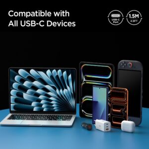 Spigen EB24015CC Essential Type-C kabelis 240W 150cm juodos spalvos - Image 9