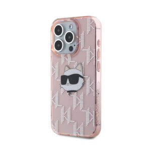 Karl Lagerfeld IML Choupette Head & Monogram - Apple iPhone 15 Pro Case pink - Image 2