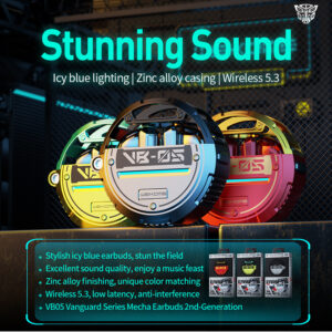 WEKOME VB05 Vanguard Series - Bluetooth V5.3 TWS belaidės ausinės su charging case žalios spalvos - Image 2