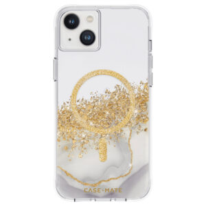 Case-Mate Karat MagSafe - Case decorated in gold for Apple iPhone 14 Plus Marble - Image 1