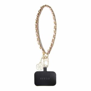 Guess Universal Hand Strap Saffiano Chain 4G Charm - Universal phone strap (Pink) - Image 1