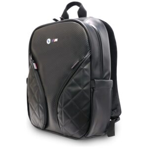 BMW Carbon Pockets & Metal Logo - 16" Notebook Backpack Black - Image 2