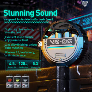 WEKOME VB05 Vanguard Series - Bluetooth V5.3 TWS belaidės ausinės su charging case žalios spalvos - Image 3