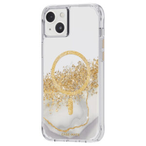 Case-Mate Karat MagSafe - Case decorated in gold for Apple iPhone 14 Plus Marble - Image 3