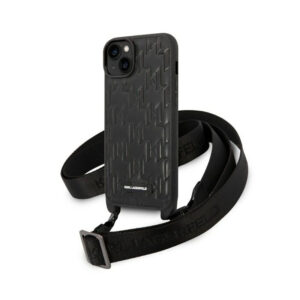 Karl Lagerfeld Monogram Plaque Logo Strap - dėklas skirtas Apple iPhone 14 Plus Black - Image 1