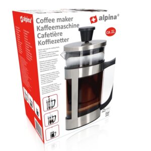 Alpina - French Press 1L Coffee Maker 10x23 cm - Image 6