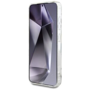 Guess Glitter Flowers Triangle Buttons MagSafe - dėklas skirtas Samsung Galaxy S25 white - Image 5