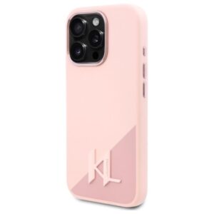 Karl Lagerfeld Silicone Shadow Metal Initial MagSafe - dėklas skirtas Apple iPhone 16 Pro pink - Image 2