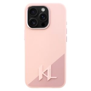 Karl Lagerfeld Silicone Shadow Metal Initial MagSafe - dėklas skirtas Apple iPhone 16 Pro Max pink - Image 3