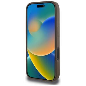 Guess Grained Hot Stamp Peony Triangle Logo MagSafe - dėklas skirtas Apple iPhone 16 Pro brown - Image 5