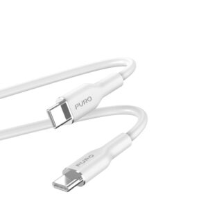PURO ICON Soft Cable - Kabel USB-C do USB-C 1,5 m White