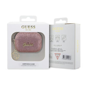 Guess 4G Glitter Flake - dėklas skirtas Apple AirPods Pro 2 (Pink) - Image 4