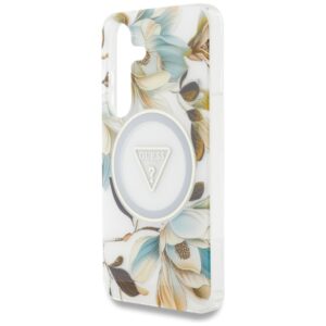 Guess Glitter Flowers Triangle Buttons MagSafe - dėklas skirtas Samsung Galaxy S25 white - Image 6