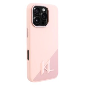 Karl Lagerfeld Silicone Shadow Metal Initial MagSafe - dėklas skirtas Apple iPhone 16 Pro Max pink - Image 4