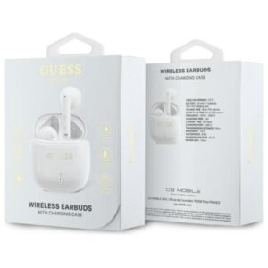 Guess Printed Classic Logo - Bluetooth TWS Headphones + Charging Case White - Image 4