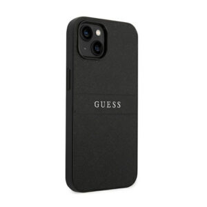 Guess Saffiano Metal Logo Stripes - dėklas skirtas Apple iPhone 14 Plus Black - Image 4