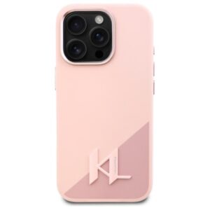 Karl Lagerfeld Silicone Shadow Metal Initial MagSafe - dėklas skirtas Apple iPhone 16 Pro pink - Image 3
