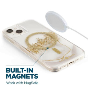 Case-Mate Karat MagSafe - Case decorated in gold for Apple iPhone 14 Plus Marble - Image 6