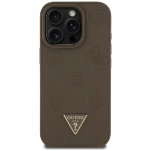 Guess Grained Hot Stamp Peony Triangle Logo MagSafe - dėklas skirtas Apple iPhone 16 Pro Max brown - Image 3