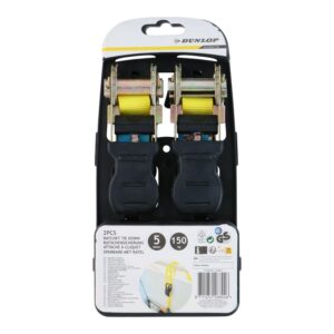 Dunlop - Ratchet Tie Down Strap with Locking Mechanism 5 m / 150 kg 2 pcs