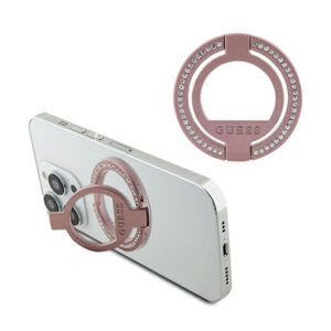 Guess MagSafe Ring Stand Rhinestone - Magnetic finger holder for phone with stand function (Pink) - Image 1